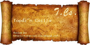 Topán Csilla névjegykártya